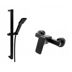 GUARDA FEKETE ZUHANYCSAPTELEP + BREVA ZUHANY KÉSZLET