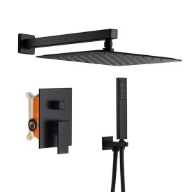   Milano GRANDE black falsík alatti zuhany szett 30x30 esőztetővel