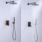 Milano GRANDE black falsík alatti zuhany szett 30x30 esőztetővel