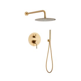   ASTI GOLD falsík alatti zuhany készlet szálcsiszolt arany 