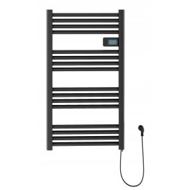   Elektromos fürdőszobai radiátor (TÖRÖLKÖZŐ SZÁRÍTÓ) 500 W 540 x 960 mm matt fekete ALU