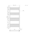 MATT FEKETE FÜRDŐSZOBAI törölköző szárító RADIATOR 600X120CM